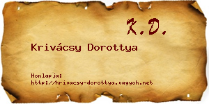 Krivácsy Dorottya névjegykártya